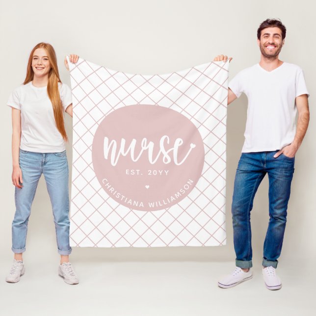 Couverture Polaire Infirmière personnalisée diplômé de la RN Élégant (En situation)