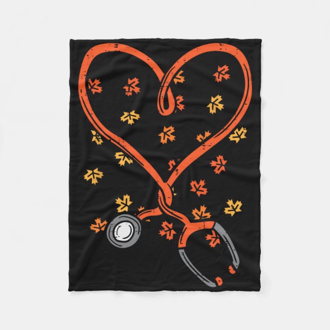 Couverture Polaire Infirmière Thanksgiving Stethoscope Coeur Chute Sc (Devant)