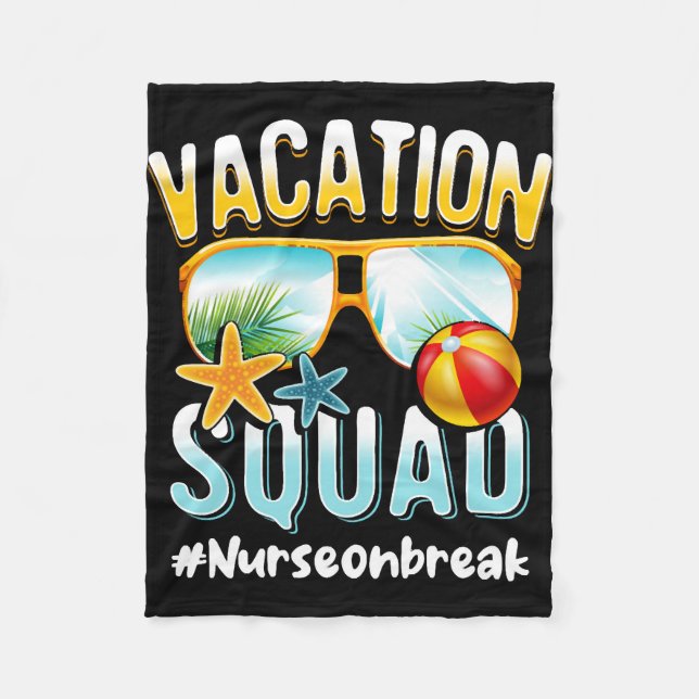 Couverture Polaire Infirmière Vacance Squad Nurseonbreak (Devant)