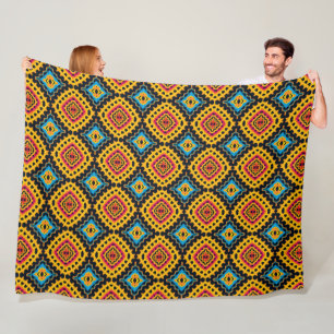 Couverture Polaire Influence tribale du Motif de diamant géométrique 