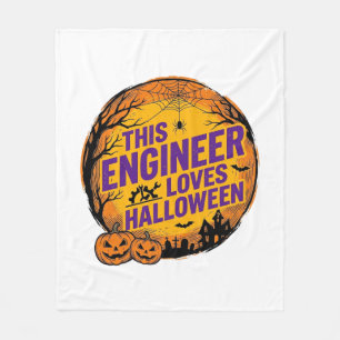 Couverture Polaire Ingénieur aime Halloween Design de citrouille vint