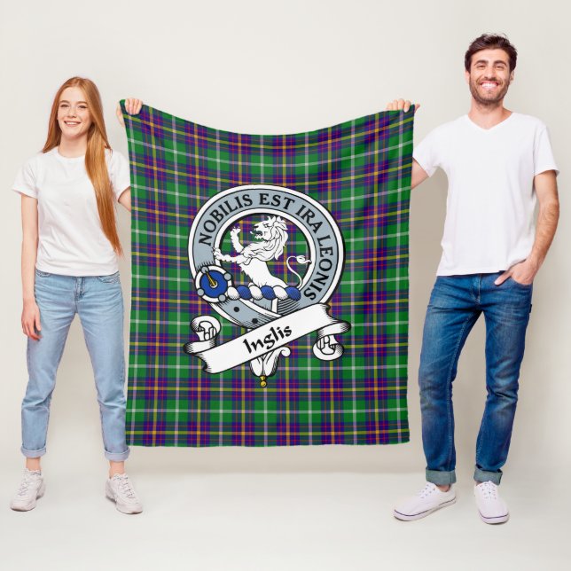 Couverture Polaire Inglis Clan Badge Tartan Plaid (En situation)
