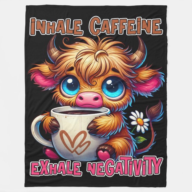 Couverture Polaire Inhale Caffeine Exhale Negativity  (Devant)