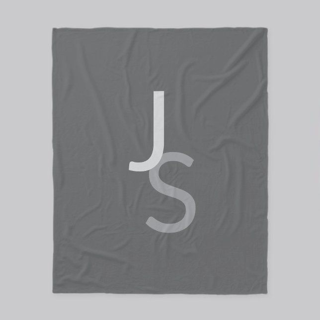 Couverture Polaire Initiales chevauchantes modernes monogrammées | Gr (Créateur téléchargé)