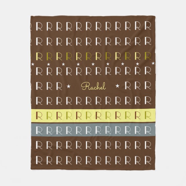 Couverture Polaire Initiales de typographie par bandes Noir (Devant)