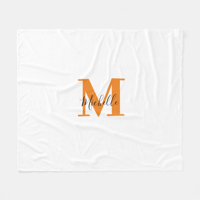 Couverture Polaire Initiales et nom de monogramme personnalisées tend (Devant (Horizontal))