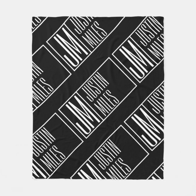 Couverture Polaire Initiales modernes avec motif de monogramme de nom (Devant)