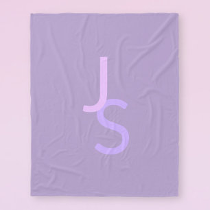 Couverture Polaire Initiales monogrammes à chevauchement moderne   Po