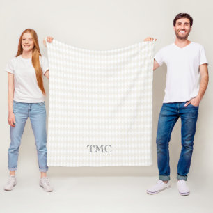Couverture Polaire INITIALES Monogrammes Classiques Arlequin Diamants