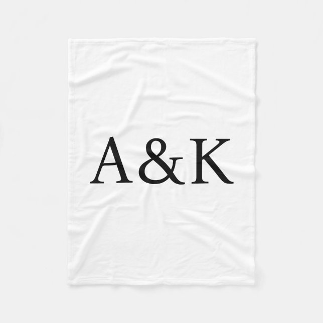 Couverture Polaire Initiales personnalisées sur fond blanc (Devant)