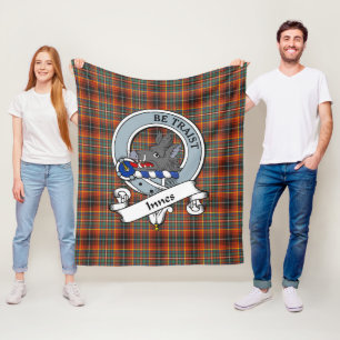 Couverture Polaire Innes Ancien Clan Badge Tartan Plaid