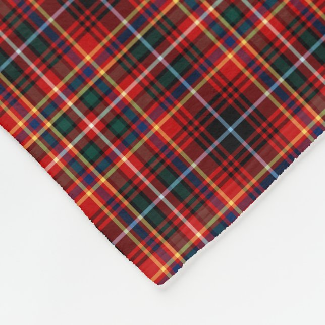 Couverture Polaire Innes Clan Rouge brillant Tartan (Coin)