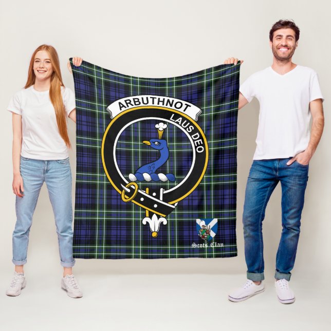 Couverture Polaire Insigne Clan Arbuthnot Tartan Plaid (En situation)