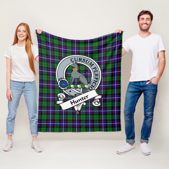 Couverture Polaire Insigne de clan de chasseur Tartan Plaid (En situation)