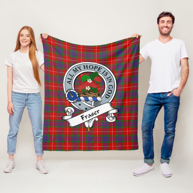 Couverture Polaire Insigne de clan Fraser Insigne de clan Tartan Plai (En situation)