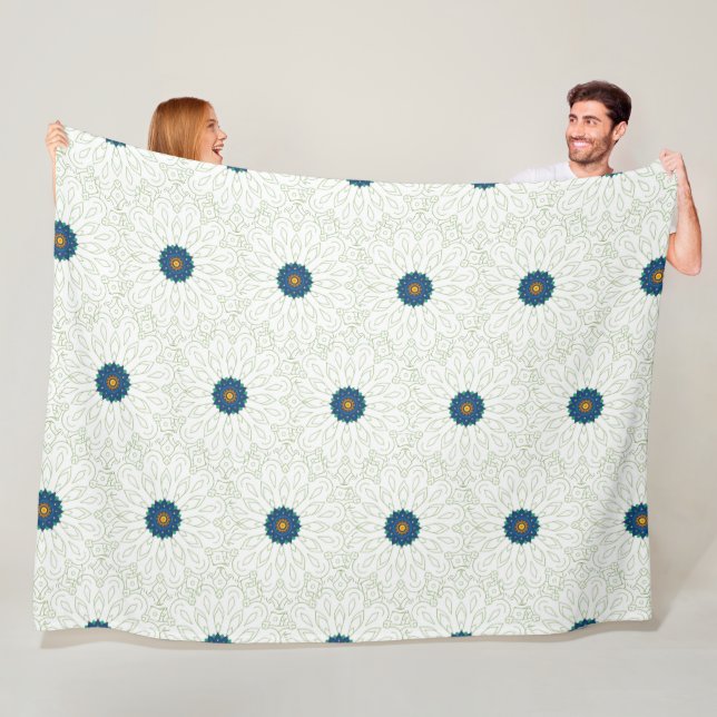 Couverture Polaire inspiration du paon (En situation)