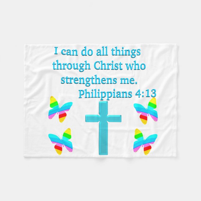 COUVERTURE POLAIRE INSPIRING PHILIPPIANS 4:13 CONCEPTION (Devant (Horizontal))