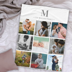 Couverture Polaire Instagram de collage photo monogrammé moderne