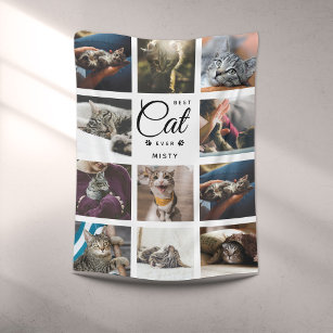 Couverture Polaire Instagram moderne MEILLEUR CAT JAMAIS Collage de p
