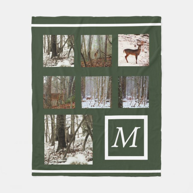 Couverture Polaire Instagram vos images collage personnalisé monogram (Devant)