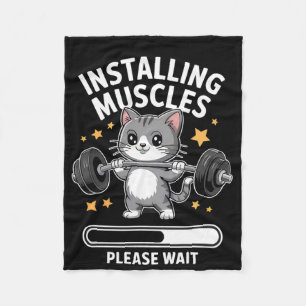 Couverture Polaire Installation Muscles Veuillez Patienter Gym Cat Bo