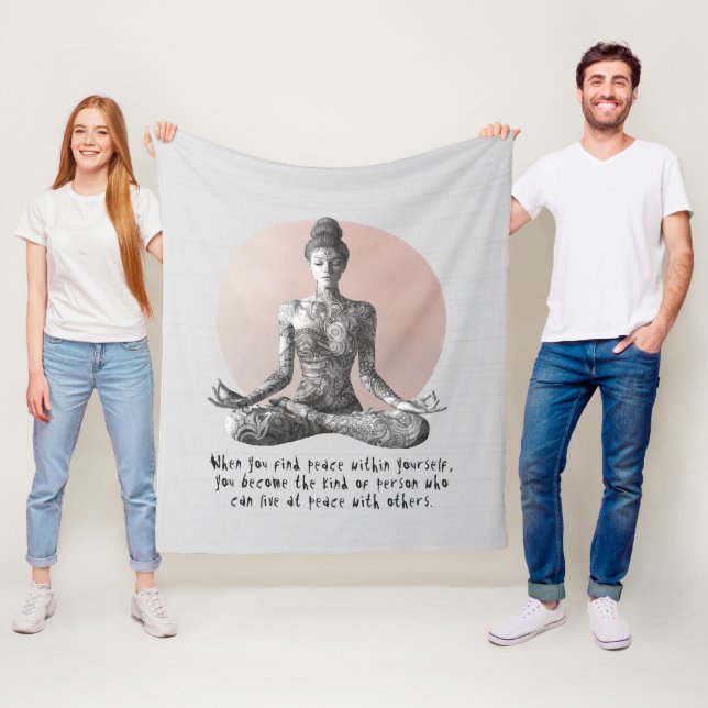 Couverture Polaire Instructeur de méditation Yoga Reiki Master Lotus  (En situation)