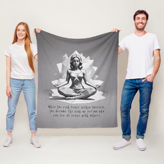 Couverture Polaire Instructeur de méditation Yoga Reiki Master Lotus  (En situation)