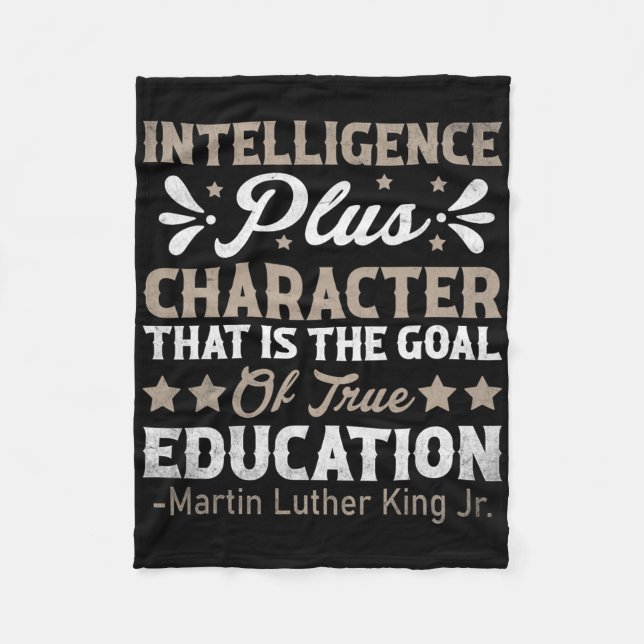 Couverture Polaire Intelligence Plus Caractère Jour Mlk Histoire Noir (Devant)