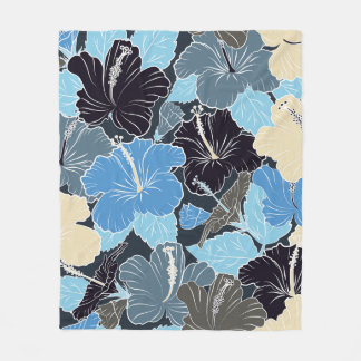Couverture Polaire Intersecter courbe élégant flux d'hibiscus stylisé