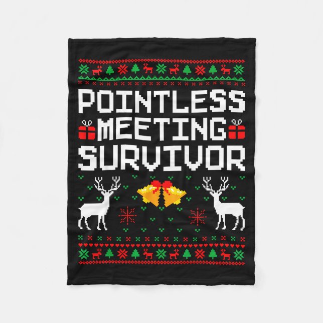 Couverture Polaire Intless Meeting Survivor Ugly Christmas Sweater Of (Devant)