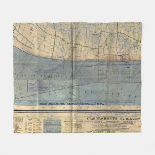 Couverture Polaire Invasion vintage Map (1944) de le jour J de plage