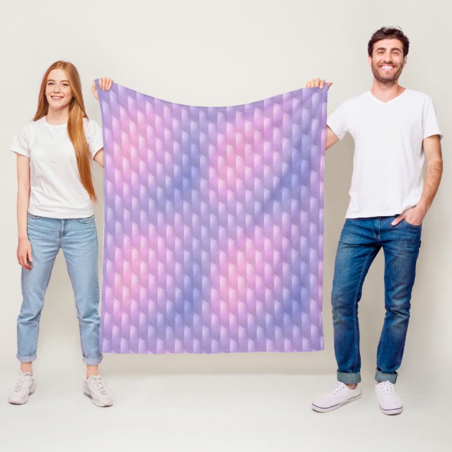 Couverture Polaire Iridescente violet et rose (En situation)