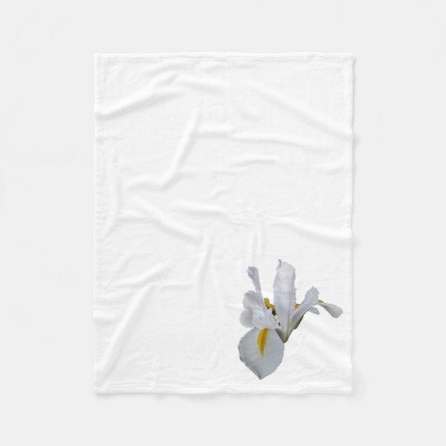 Couverture Polaire Iris blanc avec centre jaune (Devant)