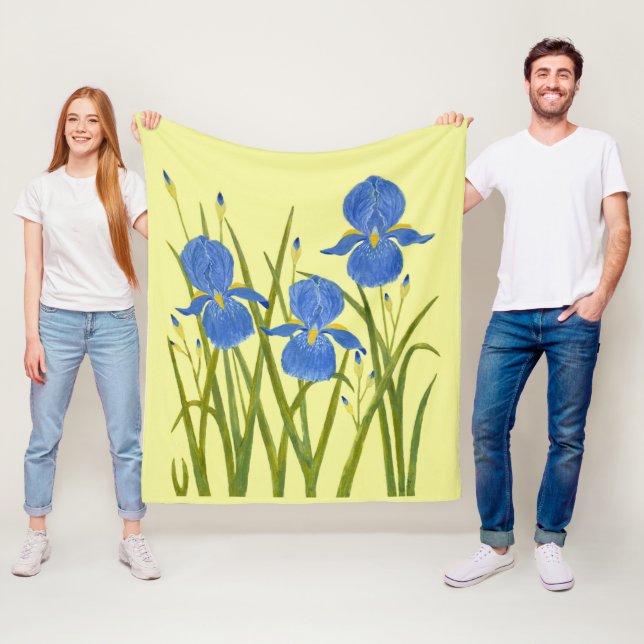 Couverture Polaire Iris bleus (En situation)