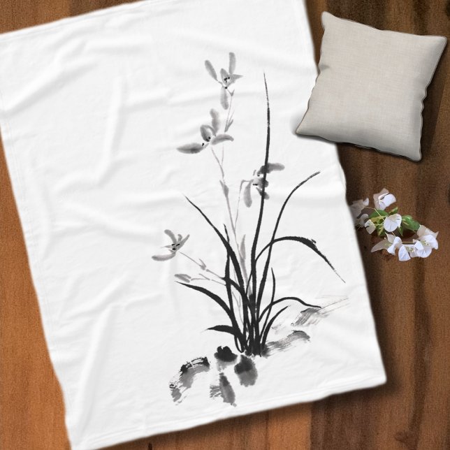 Couverture Polaire Iris chinois - bw (Créateur téléchargé)