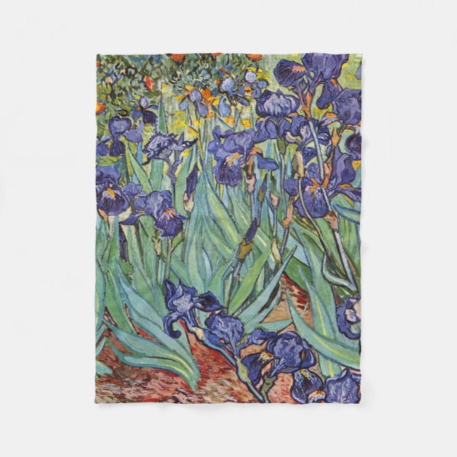 Couverture Polaire Iris de Van Gogh Peinture Impressionniste (Devant)