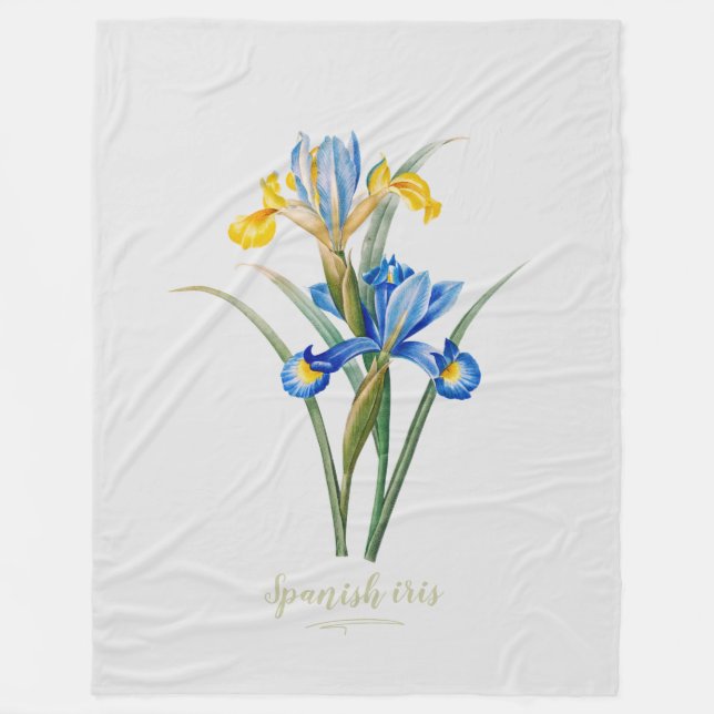 Couverture Polaire Iris espagnol par Pierre-Joseph Redouté (Devant)