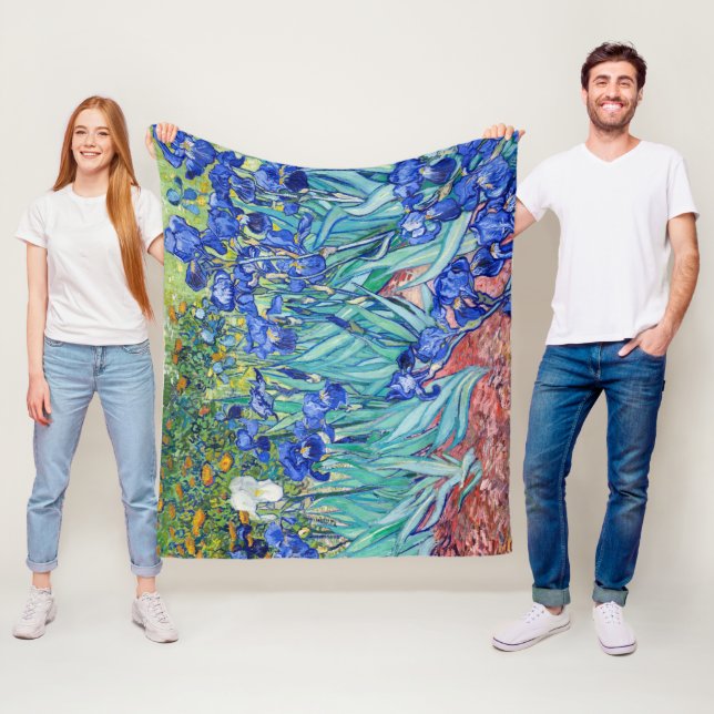 Couverture Polaire Irises Vincent van Gogh (En situation)