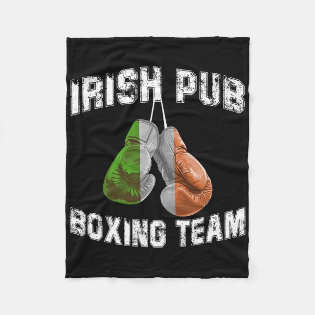 Couverture Polaire Irish Boxing Funny Irlande Drapeau - Irish Pub (Devant)