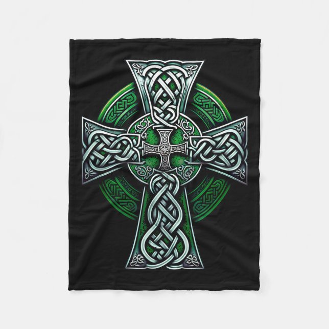 Couverture Polaire Irish Celtic Cross Knot Christian Holy Trinity Sco (Devant)