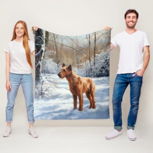 Couverture Polaire Irish Terrier Laisser neiger Noël
