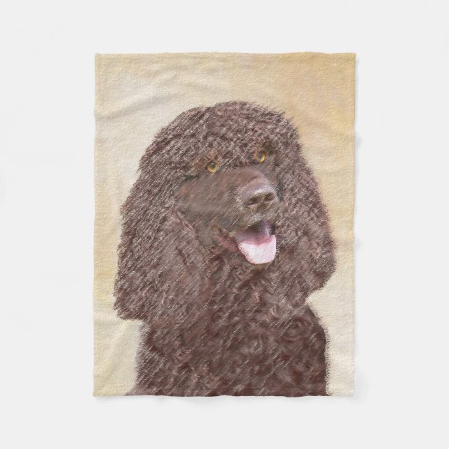 Couverture Polaire Irish Water Spaniel Peinture - Original Dog Art (Devant)