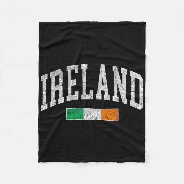 Couverture Polaire Irlande vintage Drapeau Irlandais Rétro Throwback  (Devant)