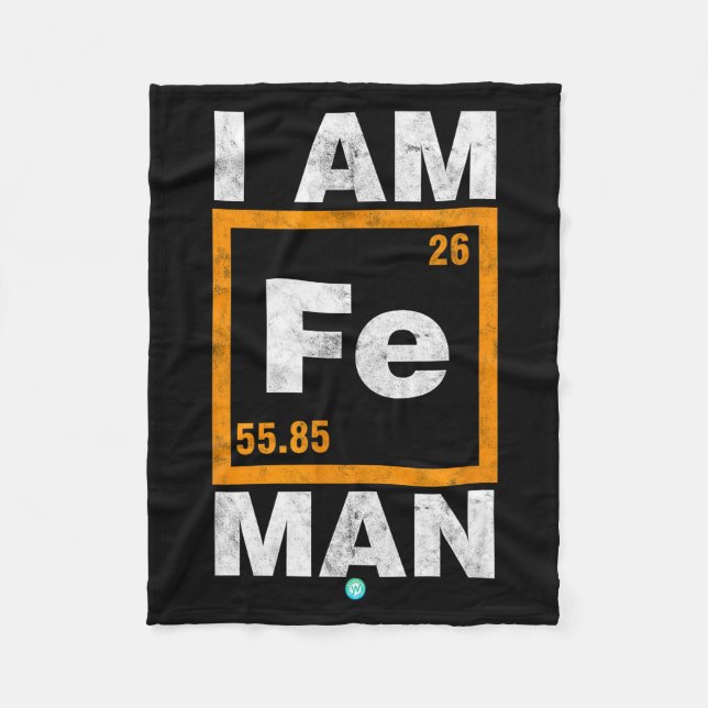 Couverture Polaire Iron (fe) Man Funny Periodic Elemen Gift  (Devant)