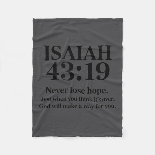 Couverture Polaire Isaiah 43_19 Bible Verse Christian Saying  (Devant)