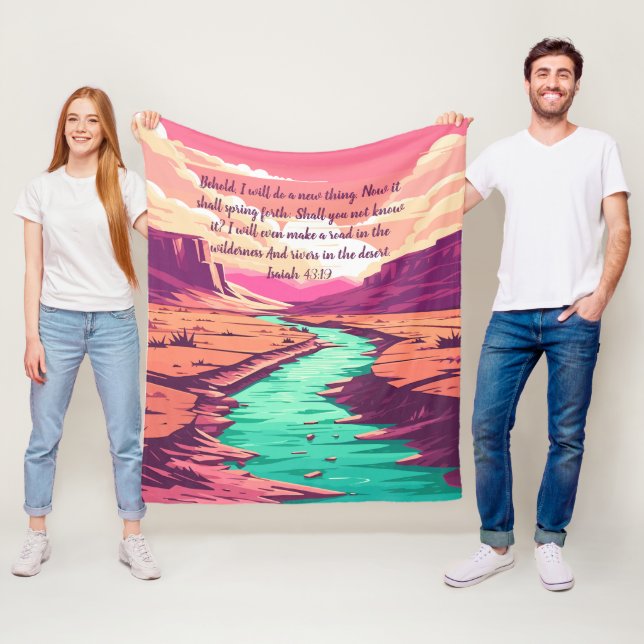 Couverture Polaire Isaiah 43:19 Fleece Blanket River Desert (En situation)