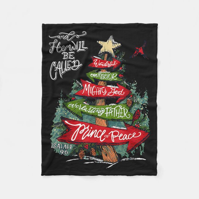 Couverture Polaire Isaiah 9_6 And He Will Be Called Jesus Christmas C (Devant)