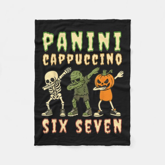 Couverture Polaire Italian Brainrot Halloween Panini Cappuccino Six S (Devant)