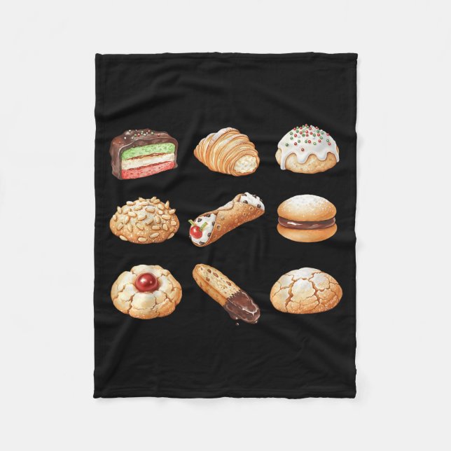 Couverture Polaire Italian Christmas Cookie Xmas Holiday Men Women Ki (Devant)