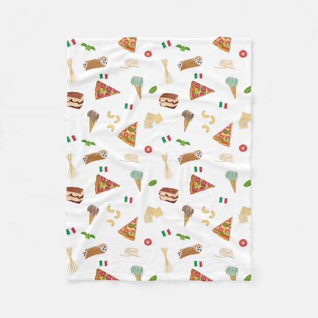 Couverture Polaire Italian Food Pizza Pasta Tiramisu Pattern (Devant)